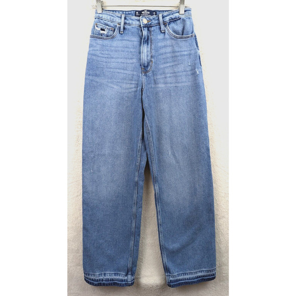 Hollister Denim - Hollister sz 3R 26/31 Jeans Ultra High Rise Dad distressed denim blue 0053